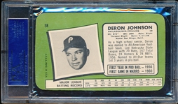 1971 Topps Bb Supers- #58 Deron Johnson, Phillies- PSA NM 7