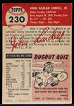 1953 Topps Bb- #230 Johnny Lindell, Pirates