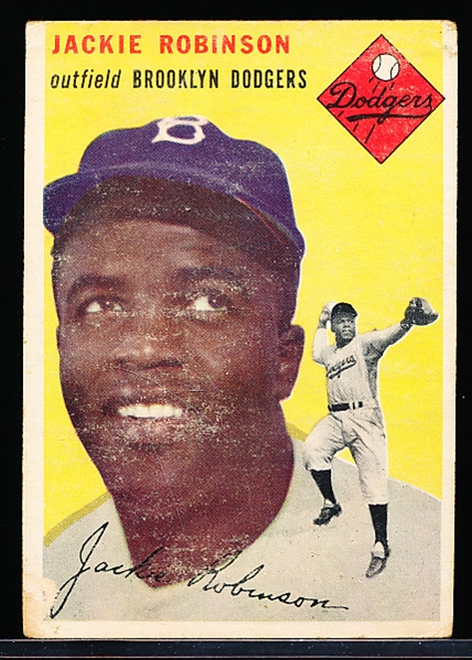 1954 Topps Bb- #10 Jackie Robinson, Dodgers