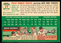 1954 Topps Baseball- #17 Phil Rizzuto, Yankees