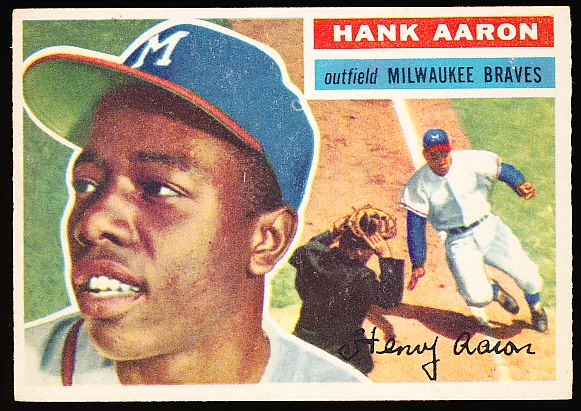 1956 Topps Baseball- #31 Hank Aaron, Braves- White Back