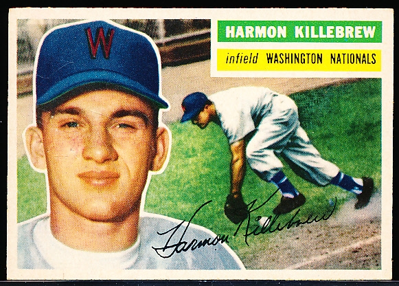 1956 Topps Baseball- #164 Harmon Killebrew, Wash- Gray Back