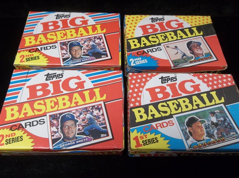 1988 & ’89 Topps “Big” Baseball- Four Assorted Wax Boxes