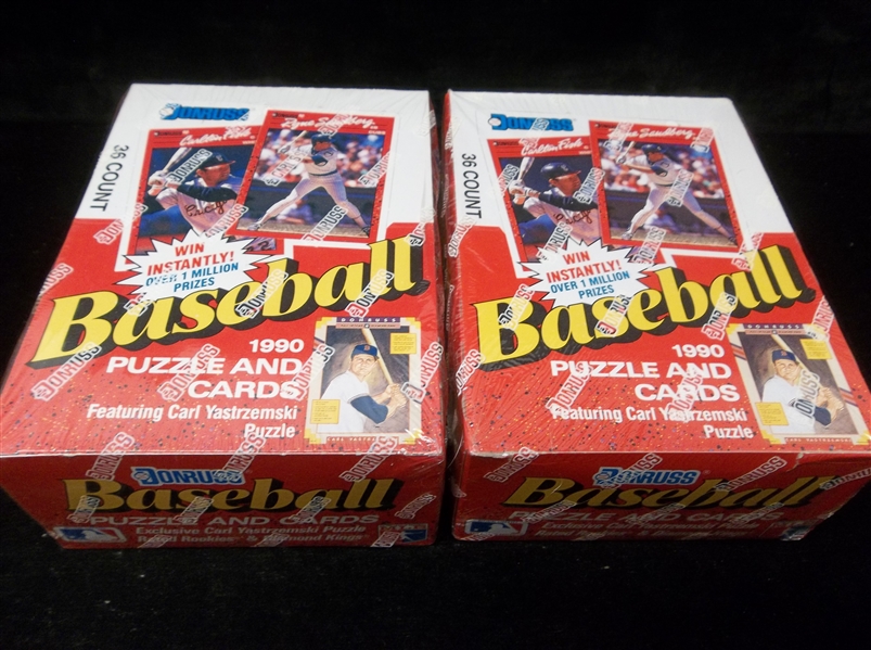 1990 Donruss Baseball- Two Unopened Wax Boxes
