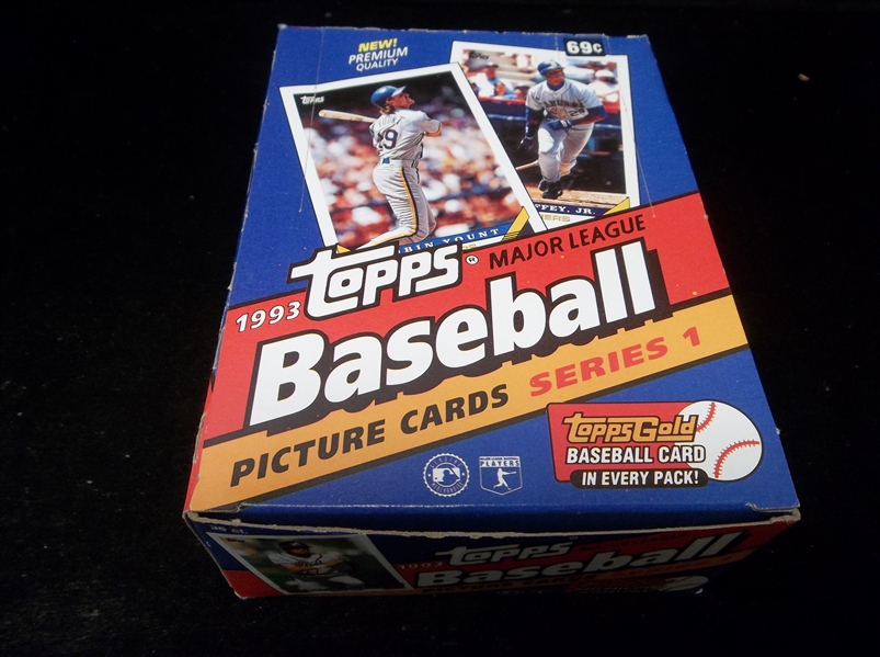 1993 Topps Baseball- Series #1- 35 Unopened Packs in Original Display Box