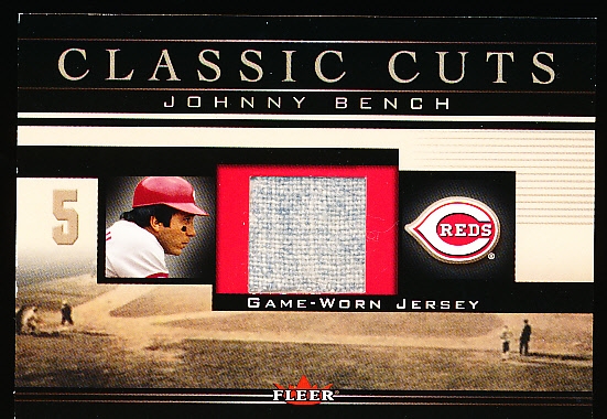 2002 Fleer Classic Cuts Bb- “Game-Used”- #JB-J Johnny Bench, Reds