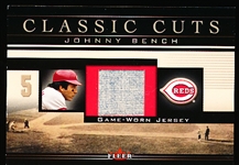 2002 Fleer Classic Cuts Bb- “Game-Used”- #JB-J Johnny Bench, Reds