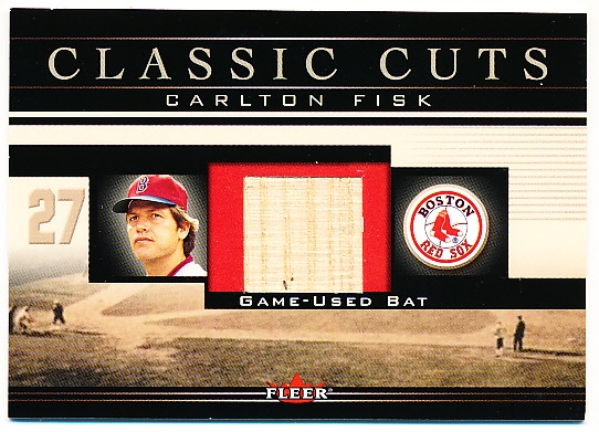 2002 Fleer Classic Cuts Bb- “Game-Used”- #CF-B Carlton Fisk, Red Sox