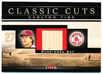 2002 Fleer Classic Cuts Bb- “Game-Used”- #CF-B Carlton Fisk, Red Sox