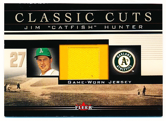 2002 Fleer Classic Cuts Bb- “Game-Used”- #CH-J Catfish Hunter, A’s