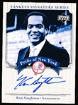 2003 UD Yankees Signatures Bb- “Pride of New York Autographs”- #PN-KS Ken Singleton, Yankees