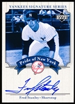 2003 UD Yankees Signatures Bb- “Pride of New York Autographs”- #PN-ST Fred Stanley, Yankees
