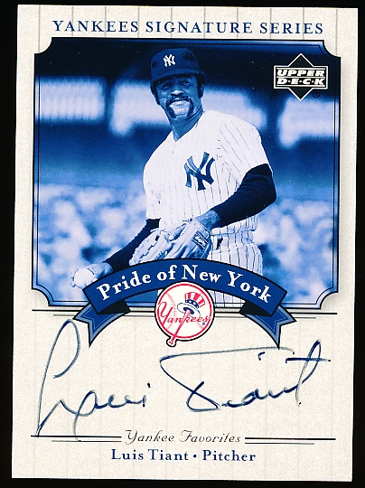 2003 UD Yankees Signatures Bb- “Pride of New York Autographs”- #PN-LT Luis Tiant, Yankees