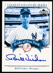 2003 UD Yankees Signatures Bb- “Pride of New York Autographs”- #PN-BV Bill Virdon, Yankees