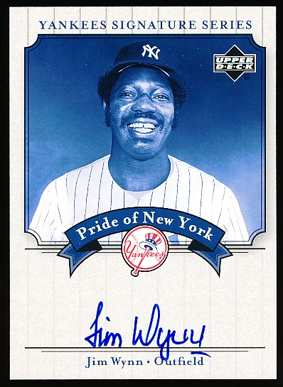 2003 UD Yankees Signatures Bb- “Pride of New York Autographs”- #PN-JW Jim Wynn, Yankees