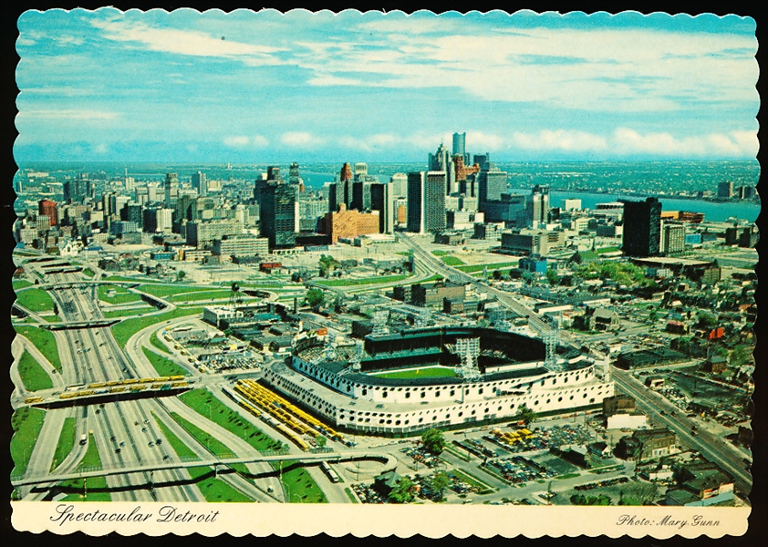 Dexter Press “9020, 45499-D: Spectacular Detroit” Deckle Edge Chrome Postcard