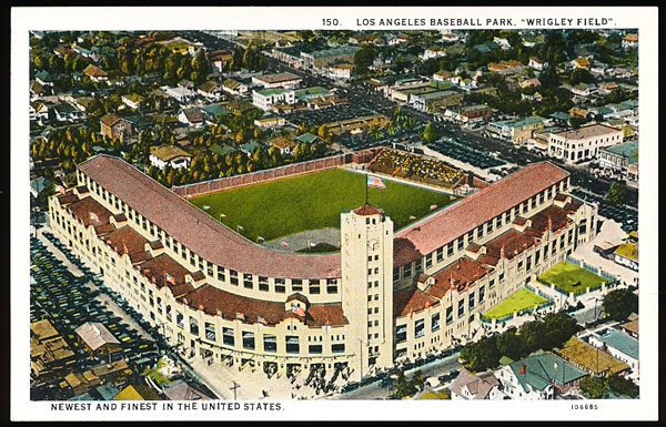 Western Publishing & Novelty “106685, 150.: Los Angeles Baseball Park, Wrigley Field Newest and Finest in the United States” Smooth Linen Postcard