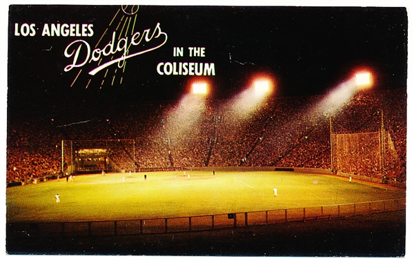 Mitock & Sons “P25136: Los Angeles Dodgers in The Coliseum” Chrome Postcard