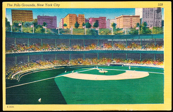 E. Oumano “109, K2035: The Polo Grounds, New York City” Linen Postcard
