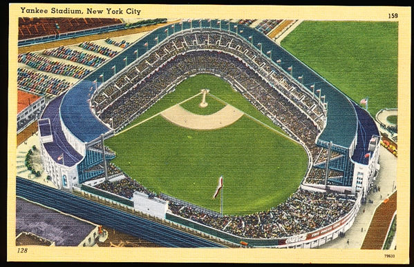 Acacia Card Co. “128, 159, 79633: Yankee Stadium, New York City” Linen Postcard