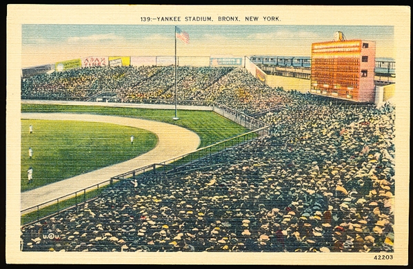 Manhattan Post Card Pub. “42203, 139:-Yankee Stadium, Bronx, New York” Linen Postcard