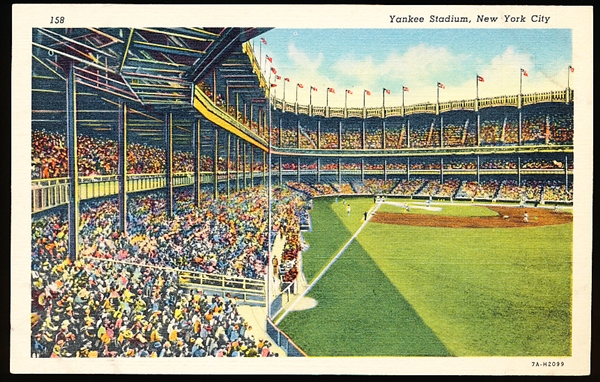 Frank E. Cooper “158, 7A-H2099: Yankee Stadium, New York City” Linen Postcard