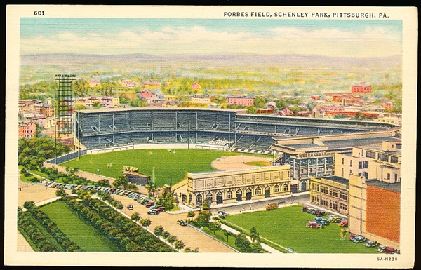 Minsky Bros. “601, 5A-H230: Forbes Field, Schenley Park, Pittsburgh, PA.” Linen Postcard