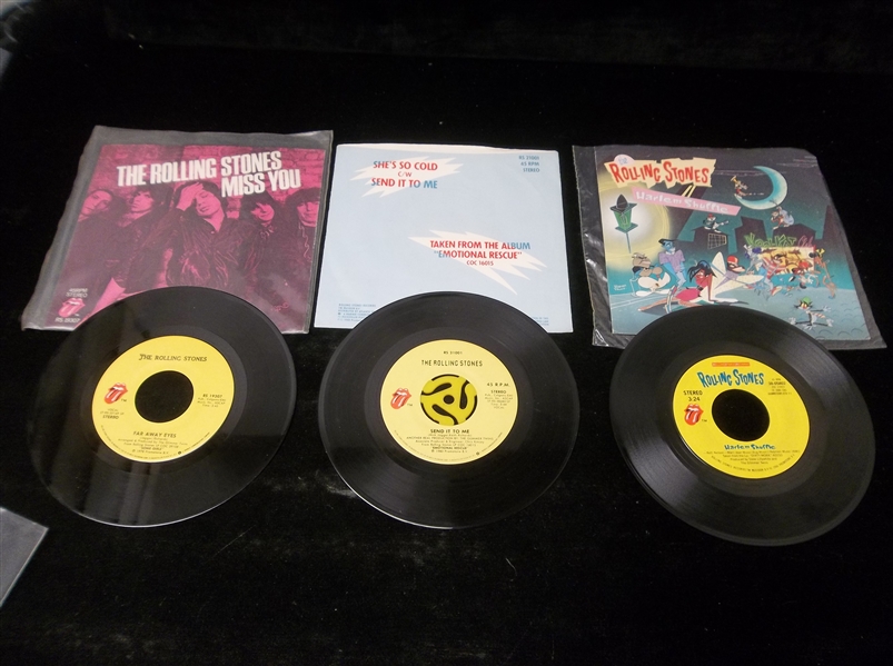 The Rolling Stones Late ‘70’s-Early 80’s 45 RPM Records- 3 Diff.