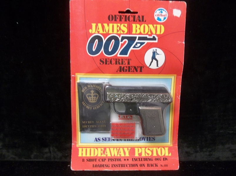 1985 Coibel, Inc. James Bond 007 Secret Agent “Hideaway Pistol” 8 Shot Cap Pistol with 007 I.D.