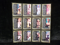1995 Sports Time Card Co. “Marilyn Monroe II” Holochrome Inserts Complete Uncut 12-Card Sheet!