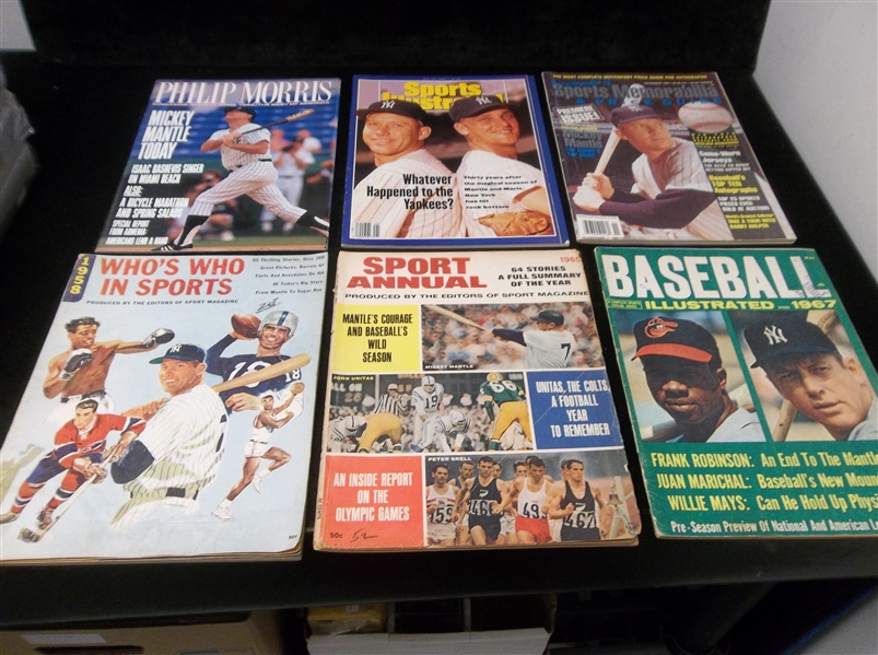 Ten Asst. Magazines with Mickey Mantle Pictured on Covers