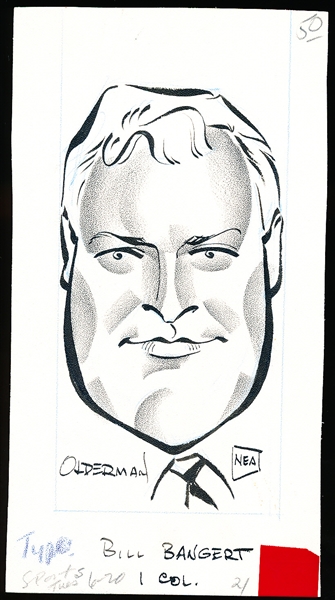 Murray Olderman Original 9-1/2” x 5” Art- Bill Bangert Portrait