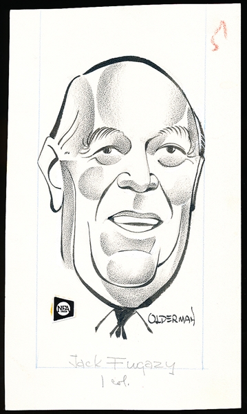 Murray Olderman Original 8-1/2” x 5” Art- Jack Fugazy Portrait