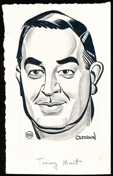 Murray Olderman Original 8” x 4-3/4” Art- Tommy Mont Portrait