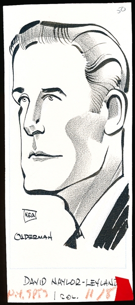 Murray Olderman Original 9” x 3-3/4” Art- David Naylor-Leyland Portrait