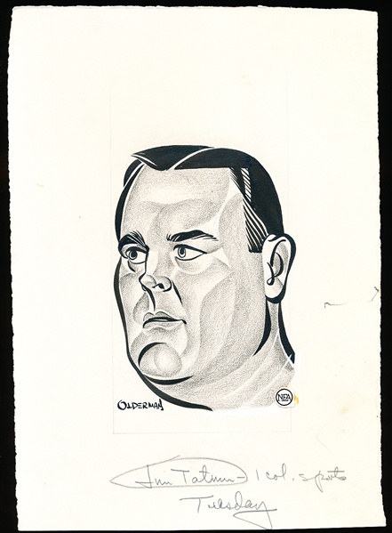 Murray Olderman Original 7-1/8” x 10-1/8” Art- Big Jim Tatum Portrait