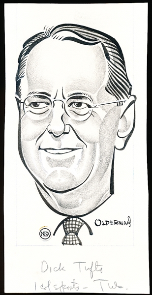 Murray Olderman Original 8-1/2” x 4-1/4 Art- Dick Tufts Portrait