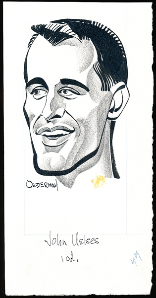 Murray Olderman Original 5” x 10” Art- John Uelses Portrait