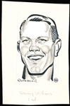 Murray Olderman Original 8-1/2” x 5-1/2” Art- Sammy Williams Portrait