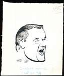 Murray Olderman Original 7-1/2” x 9-1/8” Art- Charley Winner Portrait