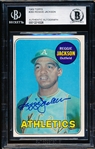 Autographed 1969 Topps Bsbl. #260 Reggie Jackson RC- Beckett Certified/ Slabbed