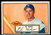 1952 Topps Bb- #36 Gil Hodges, Dodgers- Black Back