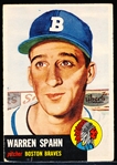 1953 Topps Bb- #147 Warren Spahn, Braves