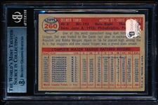 1957 Topps Baseball Autographed- #260 Del Ennis, Cardinals- Beckett Certified and Encapsulated