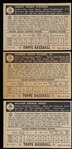 1952 Topps Baseball- 3 Diff Black Back Low #’s