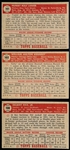 1952 Topps Baseball- 3 Diff