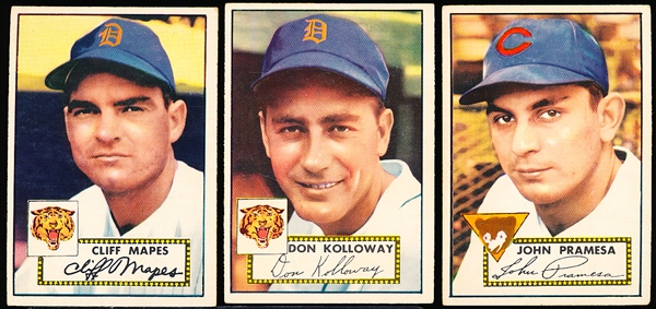 1952 Topps Baseball- 3 Diff