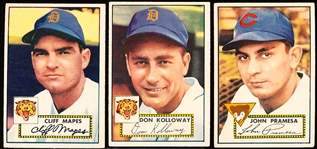 1952 Topps Baseball- 3 Diff