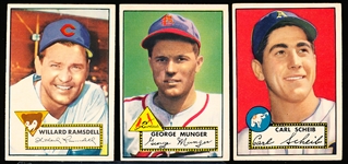 1952 Topps Baseball- 3 Diff
