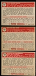 1952 Topps Baseball- 3 Diff